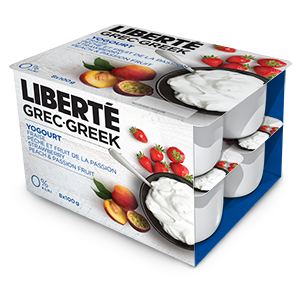 Strawberry & Peach and passion fruit Greek Yogurt
