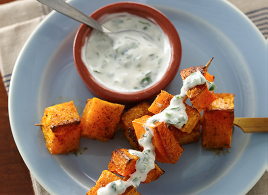 Butternut Squash Kebabs with Spicy Lemon Dip Butternut Squash Kebabs with Spicy Lemon Dip